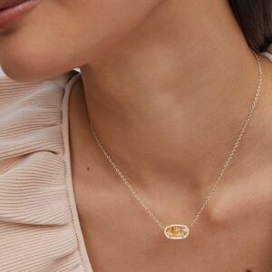 Kendra Scott Elisa Gold Pendant Necklace in Citrine